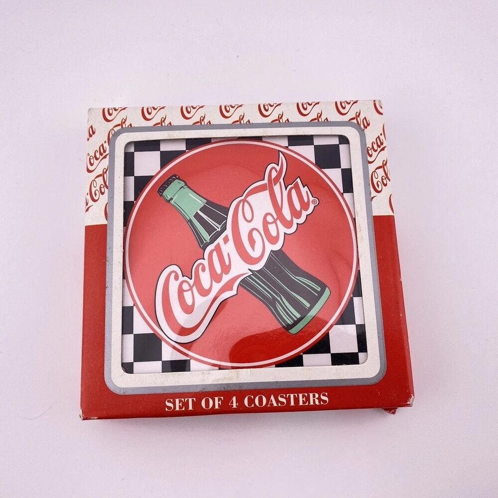 Vintage Set Of 4 Coke Coca Cola Cork Coasters. Brand New Old Stock